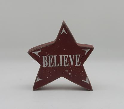 Picture of Wood Star-BELIEVE(5"x5")