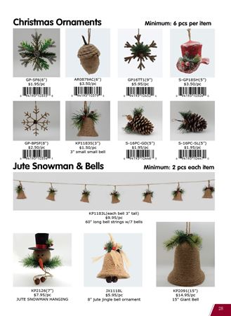 Picture for category Christmas ornaments made of straw, burlap, grape vines, etc.